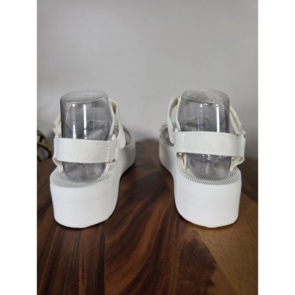 Teva Flatform Universal White Chunky Platform Sandals Size 8
